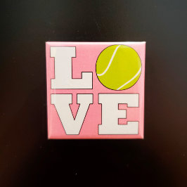 Liebe für Tennis-Spieler mit eigenem Farbenmagnet Magnet