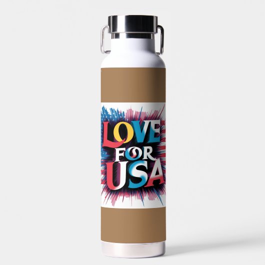 "Liebe für USA Patriotic Water Bottle" Trinkflasche (Vorne)