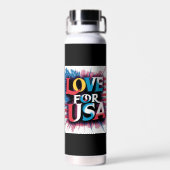 "Liebe für USA Patriotic Water Bottle" Trinkflasche (Rückseite)