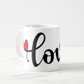 LIEBE für Valentinstag Kaffeetasse (Vorderseite Links)