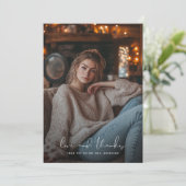 Liebe für Veranstaltungen und dank 2 Foto Brautpar Dankeskarte (Stehend Vorderseite)