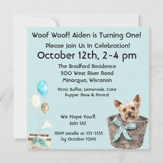 Liebe für Welpen - individuelle Einladung zum Gebu (Rückseite)