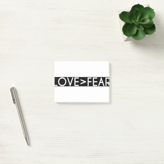 Liebe > Furcht - Liebe ist größer als Furcht Post-it Klebezettel (Büro)