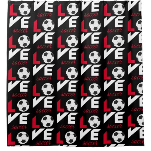 Liebe Fußball Duschvorhang (Vorderseite)