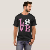 Liebe Fußball / Fußball - Rosa Text T-Shirt (Vorne ganz)