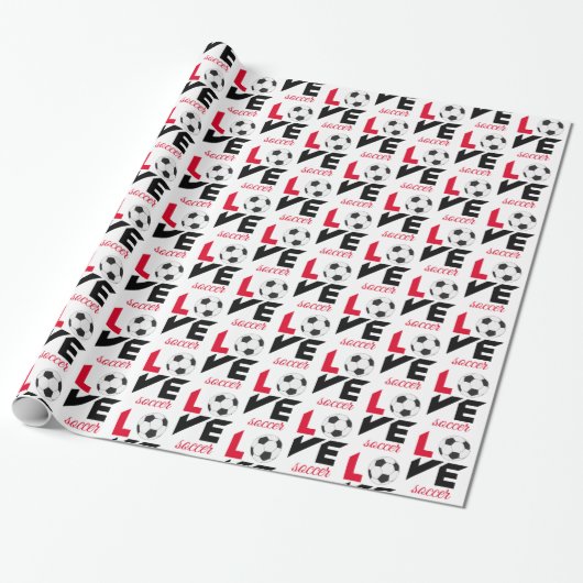 Liebe Fußball Geschenkpapier (Ungerollt)