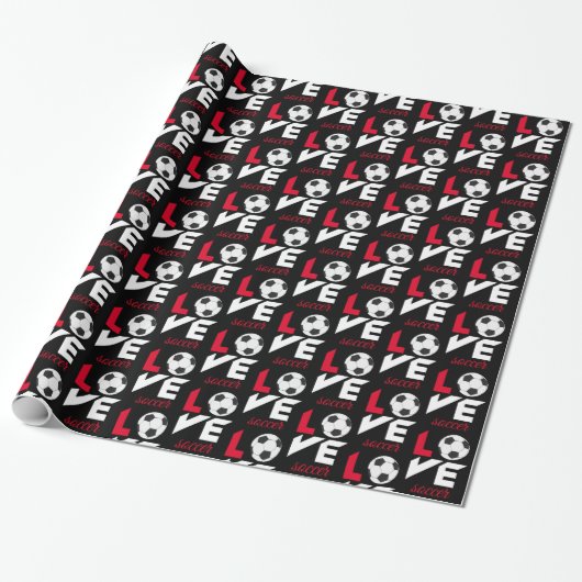 Liebe Fußball Geschenkpapier (Ungerollt)