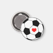 Liebe Fußball - Herzenssportball Magnet (Vorderseite/Rückseite)