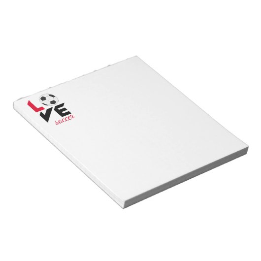 Liebe Fußball Notizblock (angewinkelt)