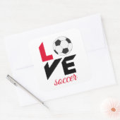 Liebe Fußball Quadratischer Aufkleber (Umschlag)