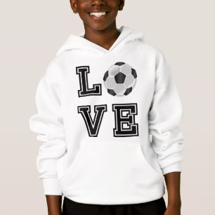 Liebe Fußball - Schwarze Buchstaben Hoodie