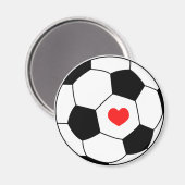 Liebe Fußball - Sportball mit Herz Magnet (Vorderseite/Rückseite)