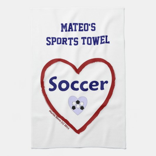 Liebe Fußball - Sporthandtuch (personalisieren) Geschirrtuch (Vertikal)