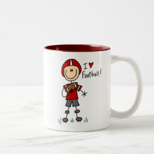 Liebe-Fußball-T - Shirts und Geschenke des Zweifarbige Tasse