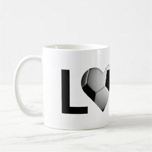Liebe-Fußball-Tasse (Fußball-Ball-Herz) Kaffeetasse