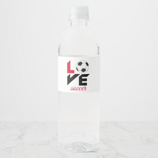 Liebe Fußball Wasserflaschenetikett (Vorderseite)