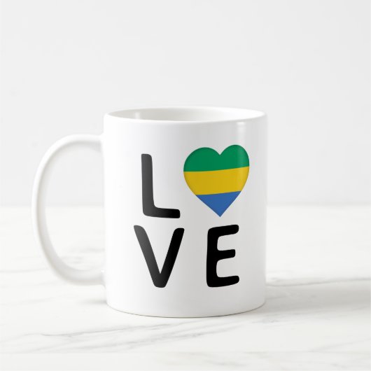 Liebe - Gabunische Flagge Kaffeetasse (Links)