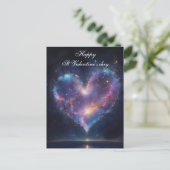 Liebe Galaxy Starry Heart Valentine Feiertagspostkarte (Stehend Vorderseite)
