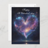 Liebe Galaxy Starry Heart Valentine Feiertagspostkarte (Vorne/Hinten)