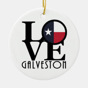 LIEBE Galveston Texas Keramik Ornament