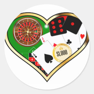 Liebe Gambling Runder Aufkleber