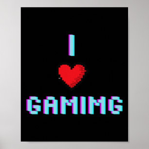 Liebe Gaming Video Game Heart Gamer Poster