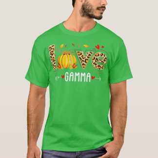 Liebe Gamma Leopard Print Pumpkin Halloween Niedli T-Shirt