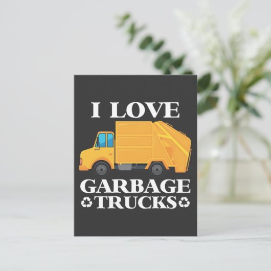 Liebe Garbage Truck Kindermädchen Kleinkind Trucks Postkarte (Stehend Vorderseite)