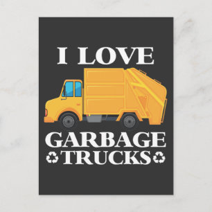 Liebe Garbage Truck Kindermädchen Kleinkind Trucks Postkarte