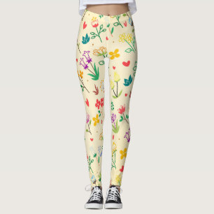 Liebe Garden Spring Flowers & Hearts Leggings