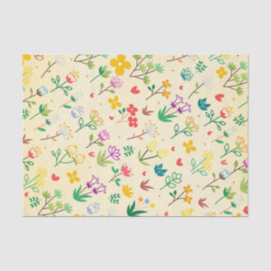 Liebe Garden Spring Flowers & Hearts Seidenpapier