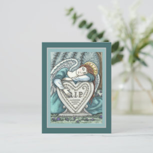 LIEBE GARDISCHE ANGEL, FRIEDHOF MOURNING ART RIP POSTKARTE