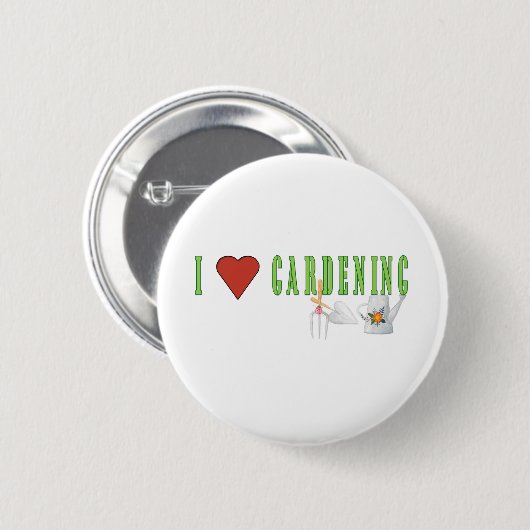 Liebe Gartenarbeit Button (Vorne & Hinten)