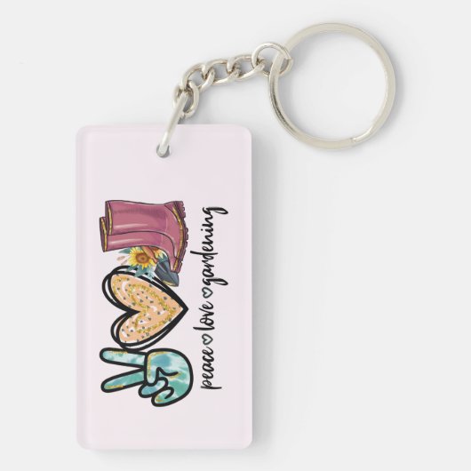 Liebe Gartenarbeit Schlüsselanhänger (Rückseite)