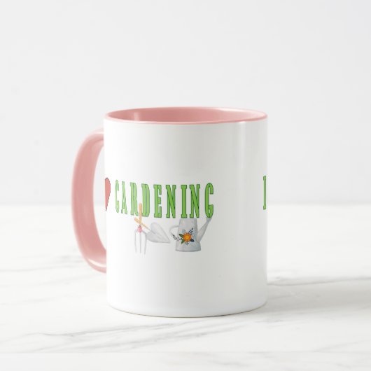 Liebe Gartenarbeit Tasse (Vorderseite Links)