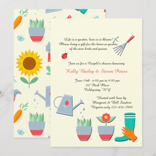 Liebe Gartendusche Einladung (Vorne/Hinten)