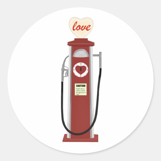 Liebe Gaspumpe Runder Aufkleber (Vorderseite)