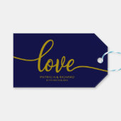 Liebe - Gastgeschenk Hochzeit der Goldmedaille für Geschenkanhänger (Vorderseite (Horizontal))