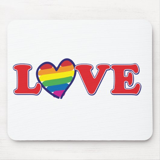 LIEBE-Gay-Pride-Herz Mousepad (Vorne)