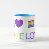 LIEBE Gay Pride LGBT Rainbow Layer Cake Slice Tasse (Zentrum)