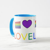 LIEBE Gay Pride LGBT Rainbow Layer Cake Slice Tasse (Vorderseite Links)