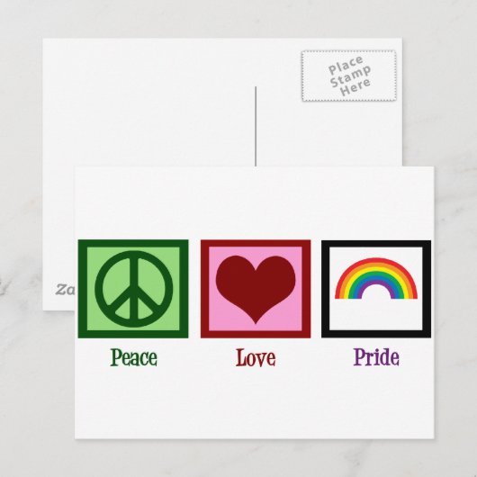 Liebe Gay Pride Postkarte (Vorne/Hinten)
