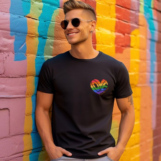 Liebe Gay Rainbow LGBTQ Individuelle Name oder Tex T-Shirt