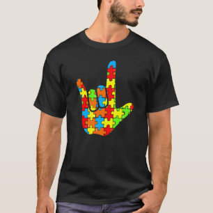 Liebe Gebärdensprache Autismus-Bewusstsein Unterst T-Shirt