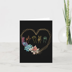Liebe Gebärdensprache Blumenkohl Asl Valentinstag Karte