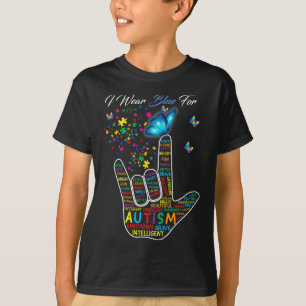 Liebe Gebärdensprache Hand I tragen Blau für Autis T-Shirt