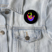 Liebe Gebärdensprache Handautismus Bewusstsein Her Button (Beispiel)