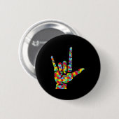 Liebe Gebärdensprache Handautismus Sensibilisierun Button (Vorne & Hinten)