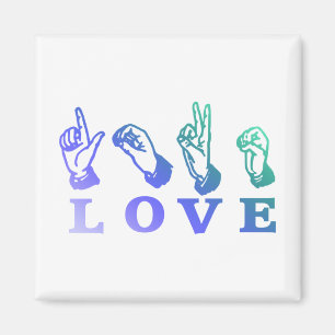 LIEBE Gebärdensprache - Handzeichen-T-Shirts, Ges Magnet