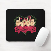 Liebe Gebärdensprache Rose Herz Asl Bewusstsein Ge Mousepad (Mit Mouse)